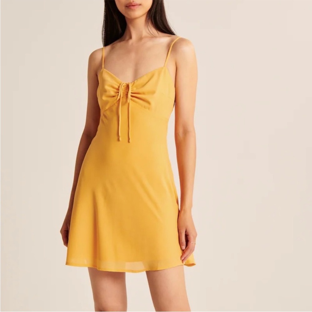 Yellow Cinch Mini Dress | Size M